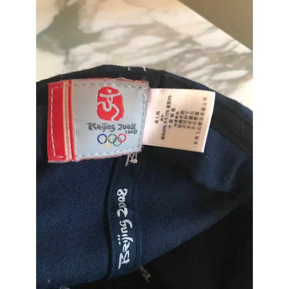 Beijing 2008 Olympics Navy Blue Cap With Embroidered Logo & Silver Details Adjus